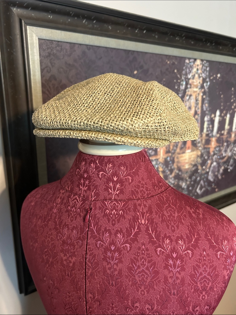 Daniel Cremieux Natural Beige Straw Flat Cap